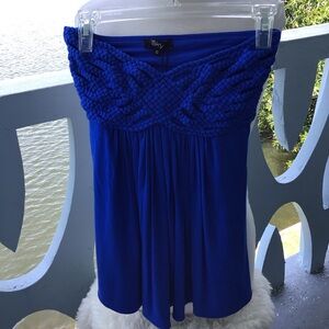 SKY Royal Blue Bustier Drop Waist Top NWT